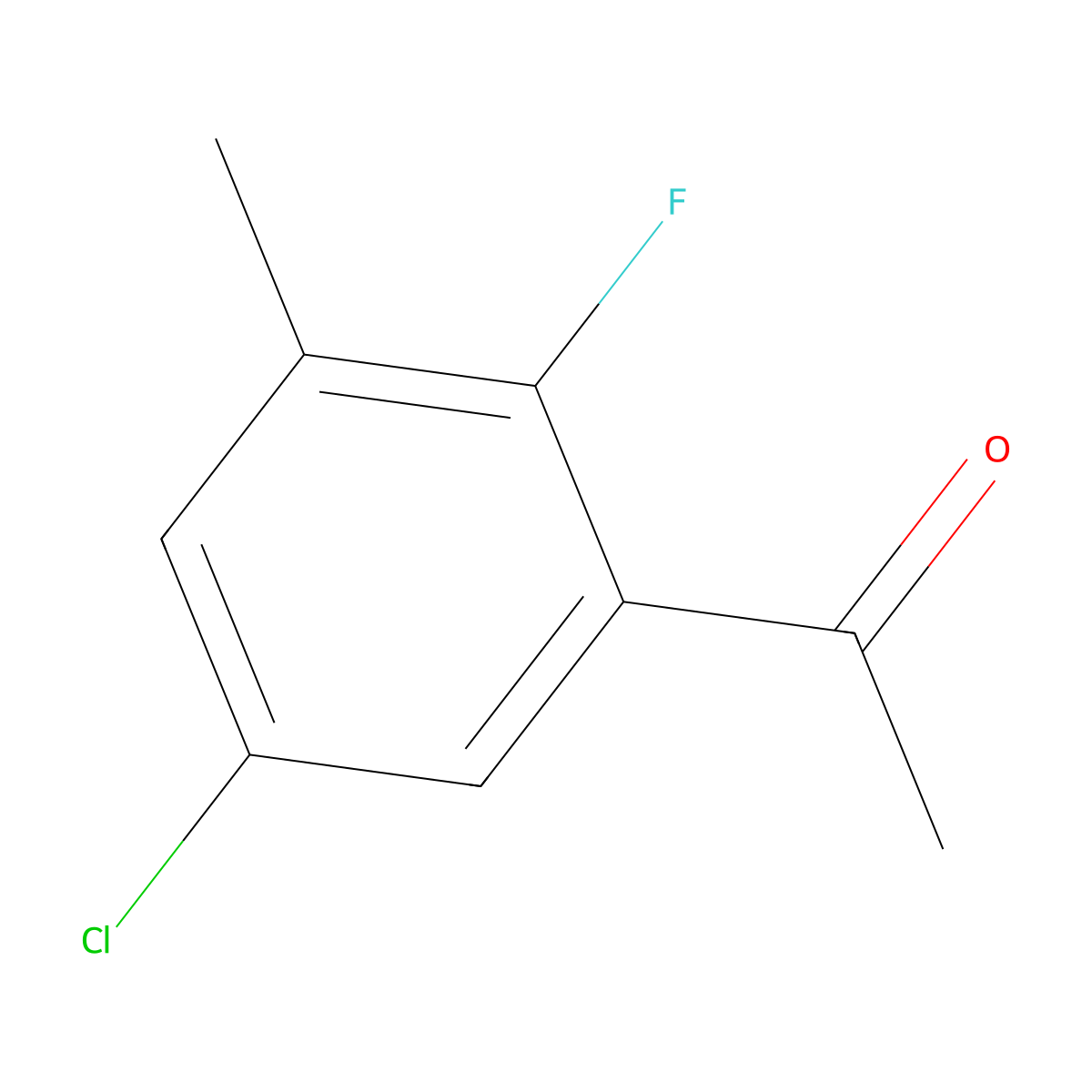 1-(5-Chloro-2-fluoro-3-methylphenyl)ethanone molecular structure, CAS 1502045-73-9