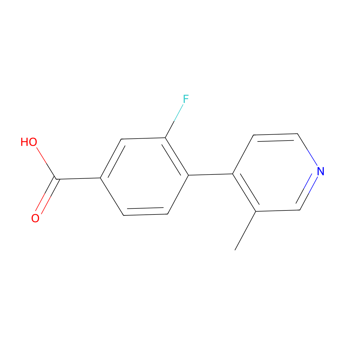 3-Fluoro-4-(3-methyl-4-pyridinyl)benzoic acid molecular structure, CAS 1502059-82-6
