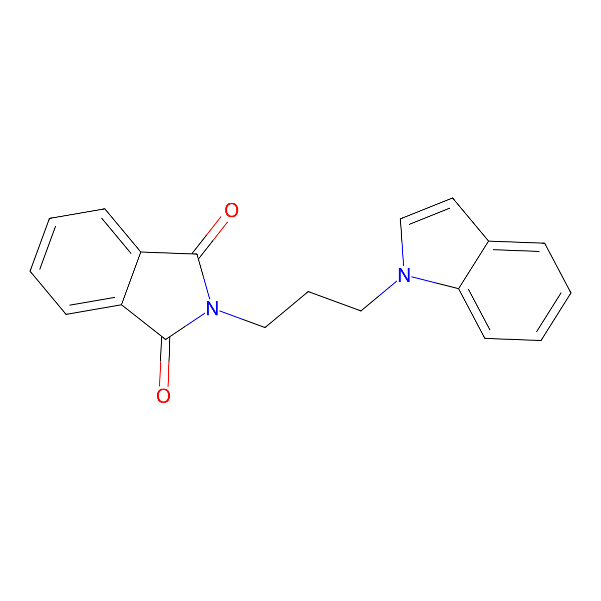 2-(3-(1H-Indol-1-yl)propyl)isoindoline-1,3-dione molecular structure, CAS 150206-00-1