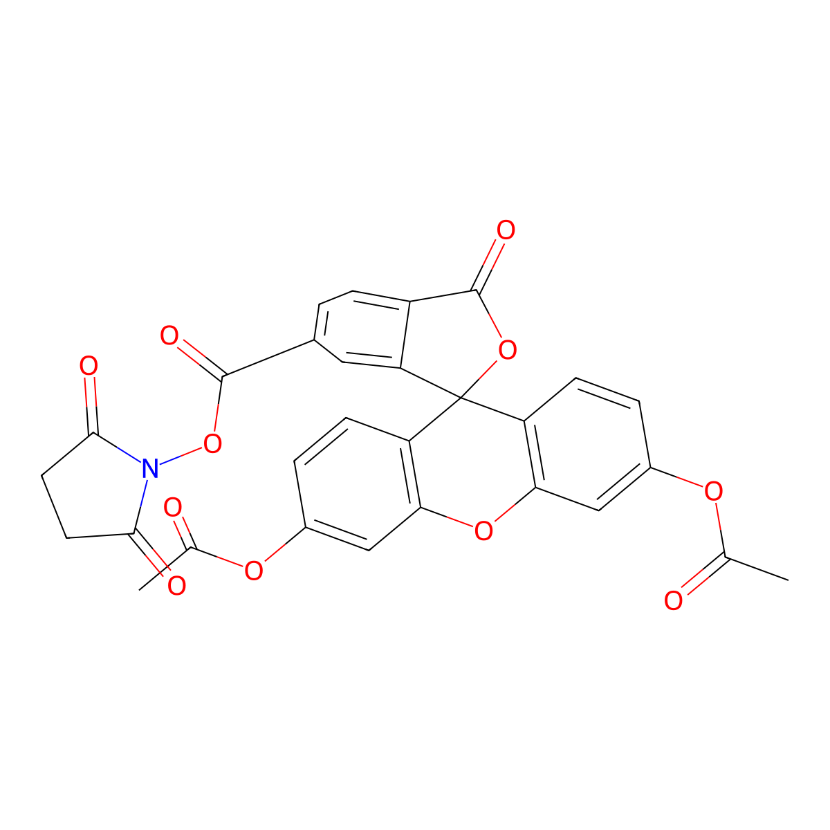 6-Carboxyfluorescein diacetate succinimidyl ester molecular structure, CAS 150206-15-8