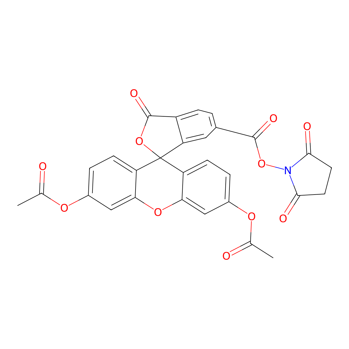 6-Carboxyfluorescein diacetate succinimidyl ester molecular structure, CAS 150206-15-8