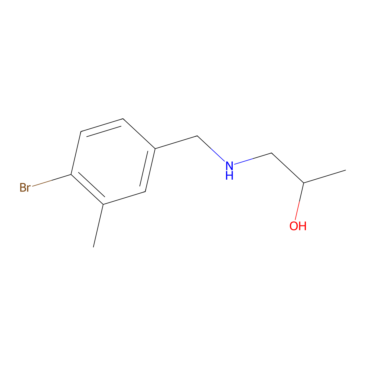 1-{[(4-Bromo-3-methylphenyl)methyl]amino}propan-2-ol molecular structure, CAS 1502060-94-7