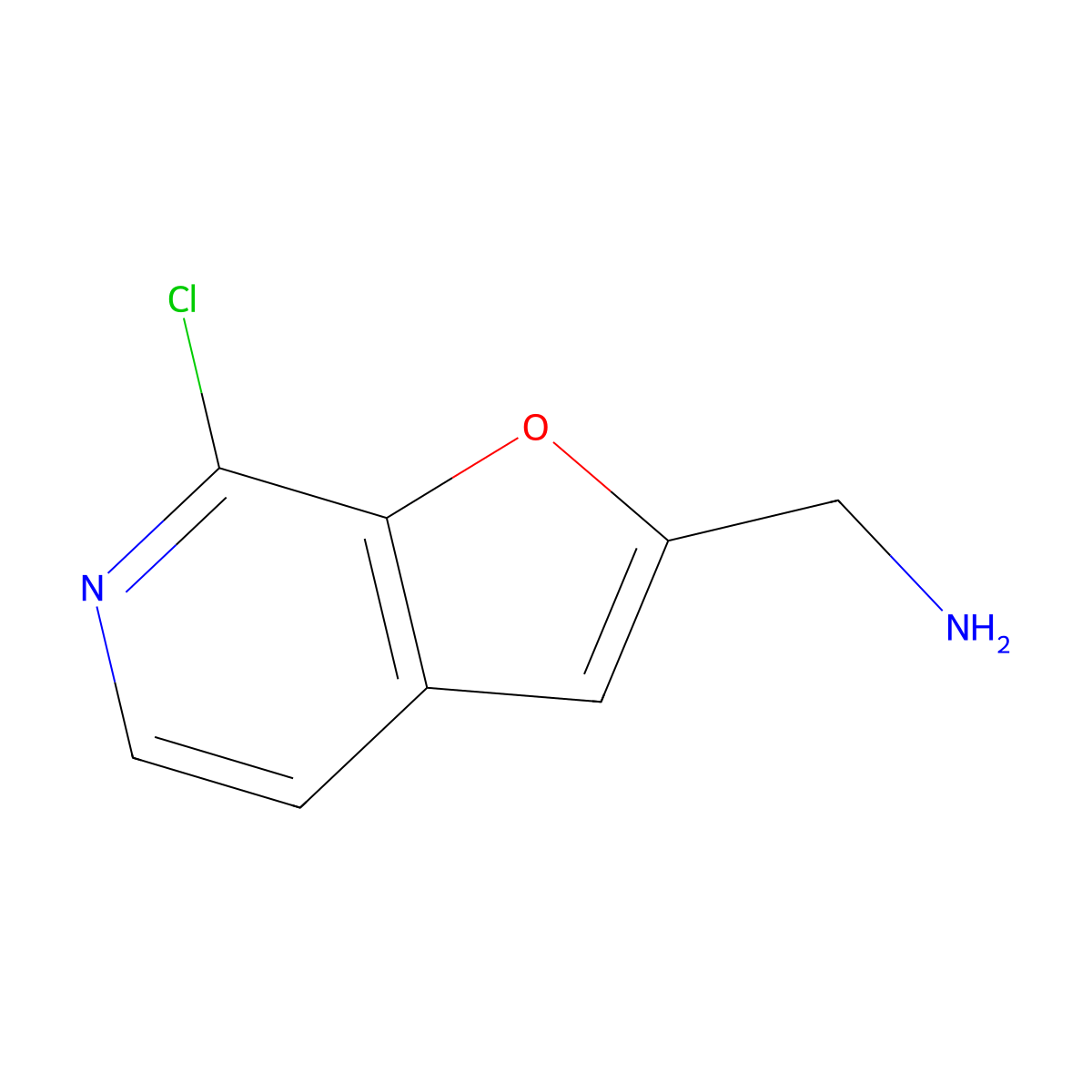 1-{7-Chlorofuro[2,3-c]pyridin-2-yl}methanamine molecular structure, CAS 1502062-23-8