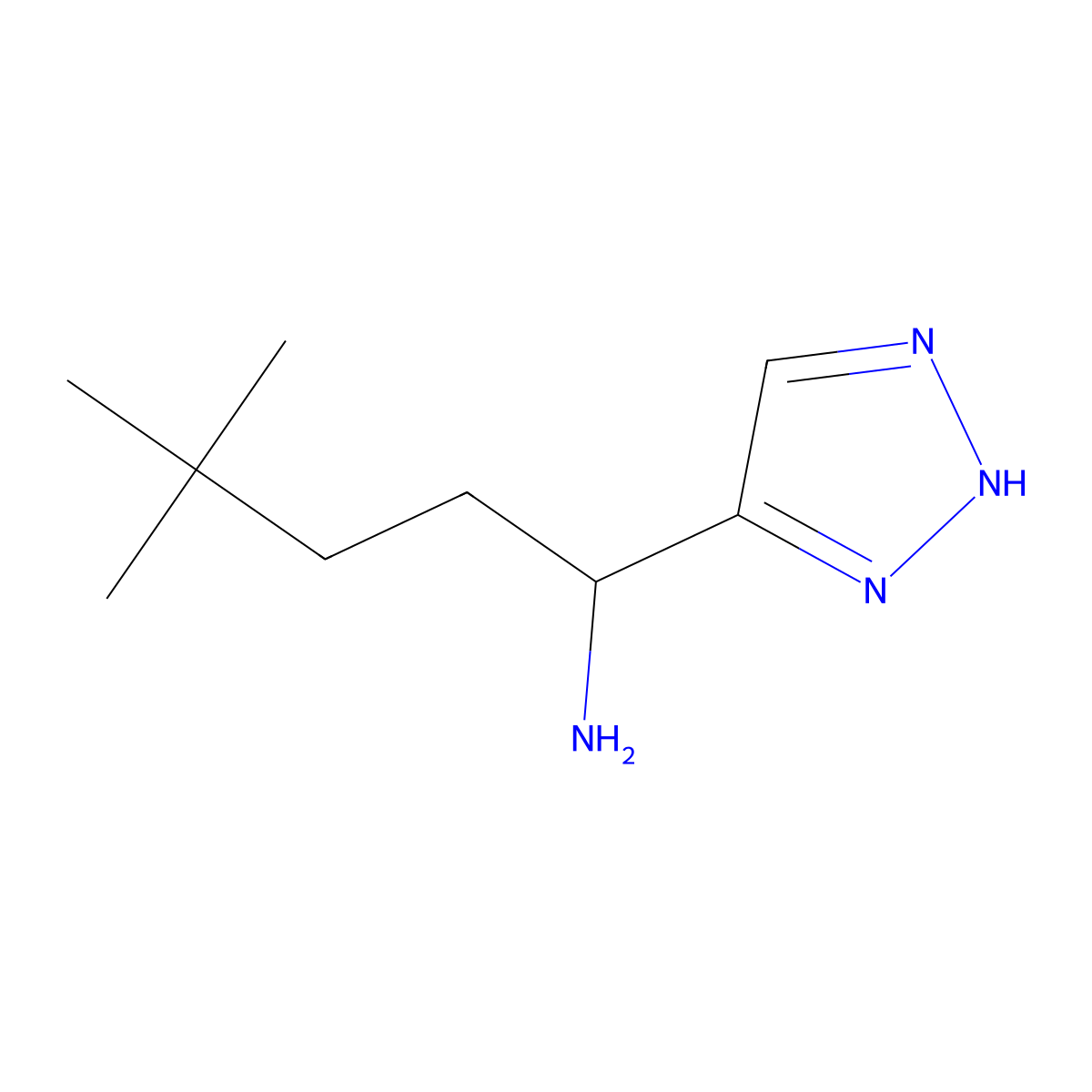 4,4-Dimethyl-1-(1H-1,2,3-triazol-4-yl)pentan-1-amine molecular structure, CAS 1502062-34-1
