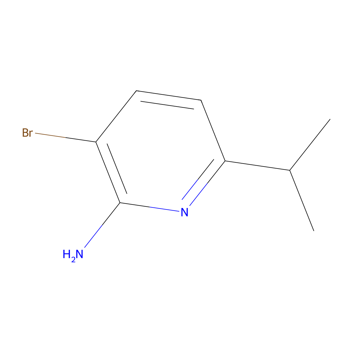 3-Bromo-6-isopropyl-pyridin-2-amine molecular structure, CAS 1502064-99-4