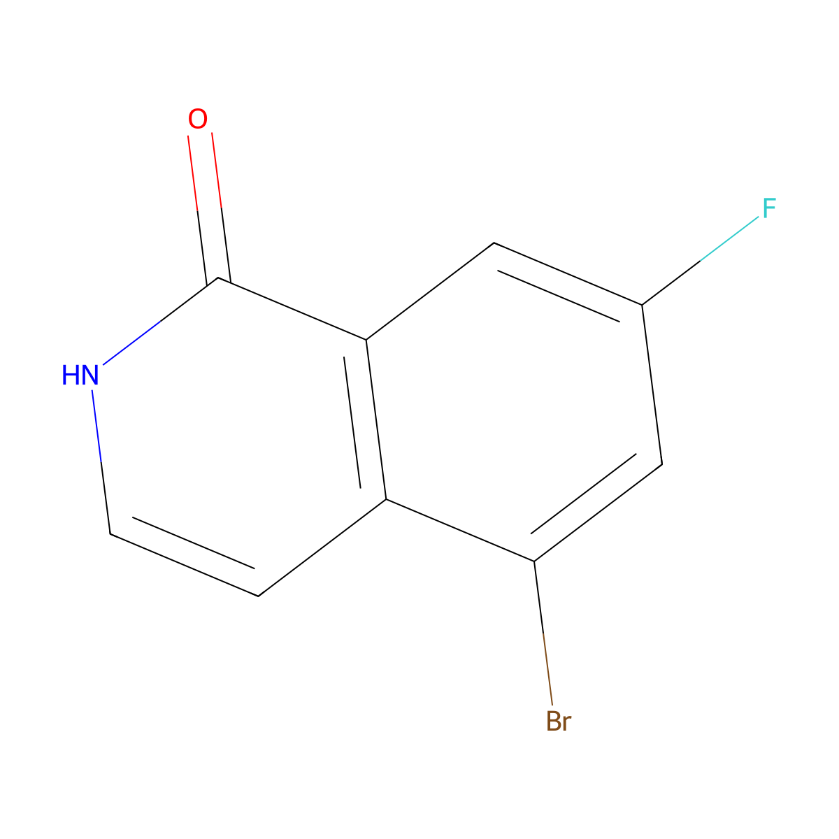 5-bromo-7-fluoro-2H-isoquinolin-1-one molecular structure, CAS 1502066-29-6