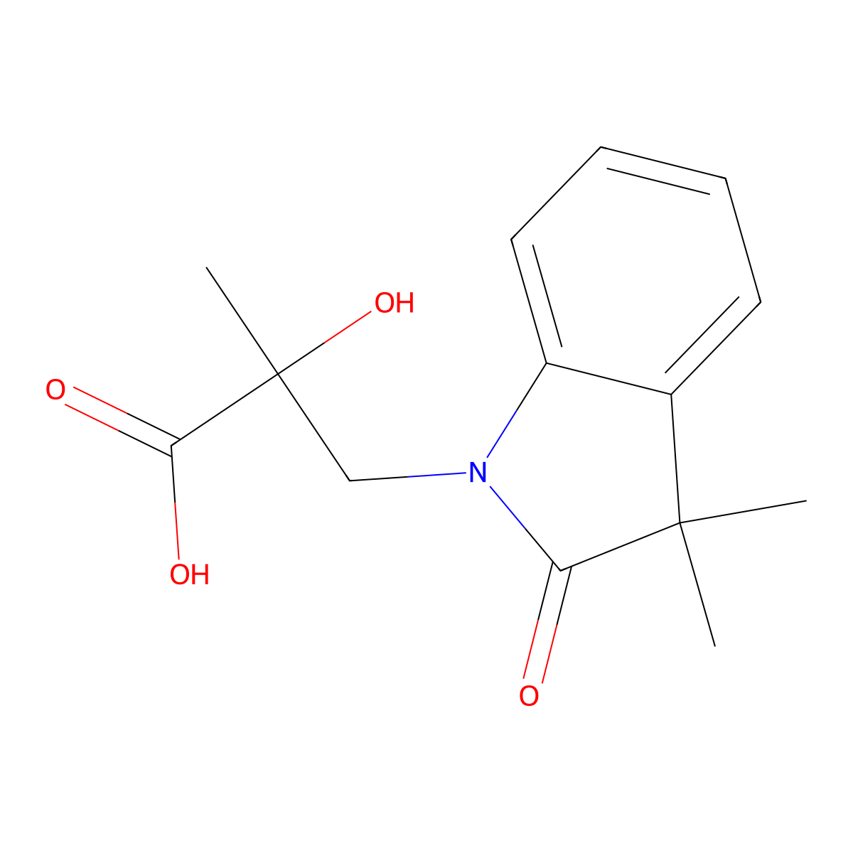 3-(3,3-dimethyl-2-oxo-2,3-dihydro-1H-indol-1-yl)-2-hydroxy-2-methylpropanoic acid molecular structure, CAS 1502077-61-3