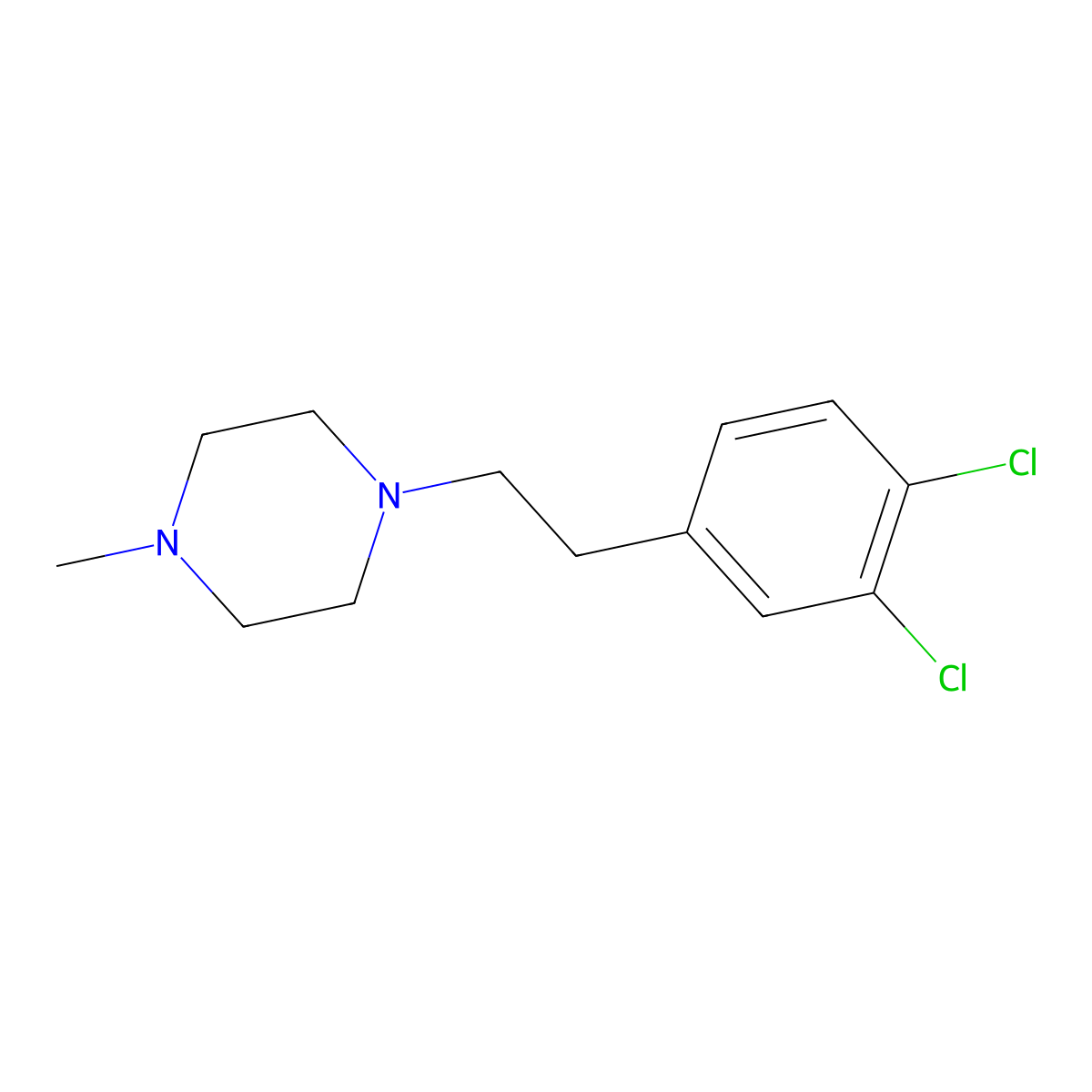 1-(2-(3,4-Dichlorophenyl)ethyl)-4-methylpiperazine molecular structure, CAS 150208-28-9