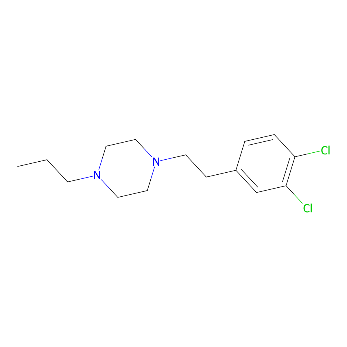 1-[2-(3,4-Dichlorophenyl)ethyl]-4-propylpiperazine molecular structure, CAS 150208-29-0
