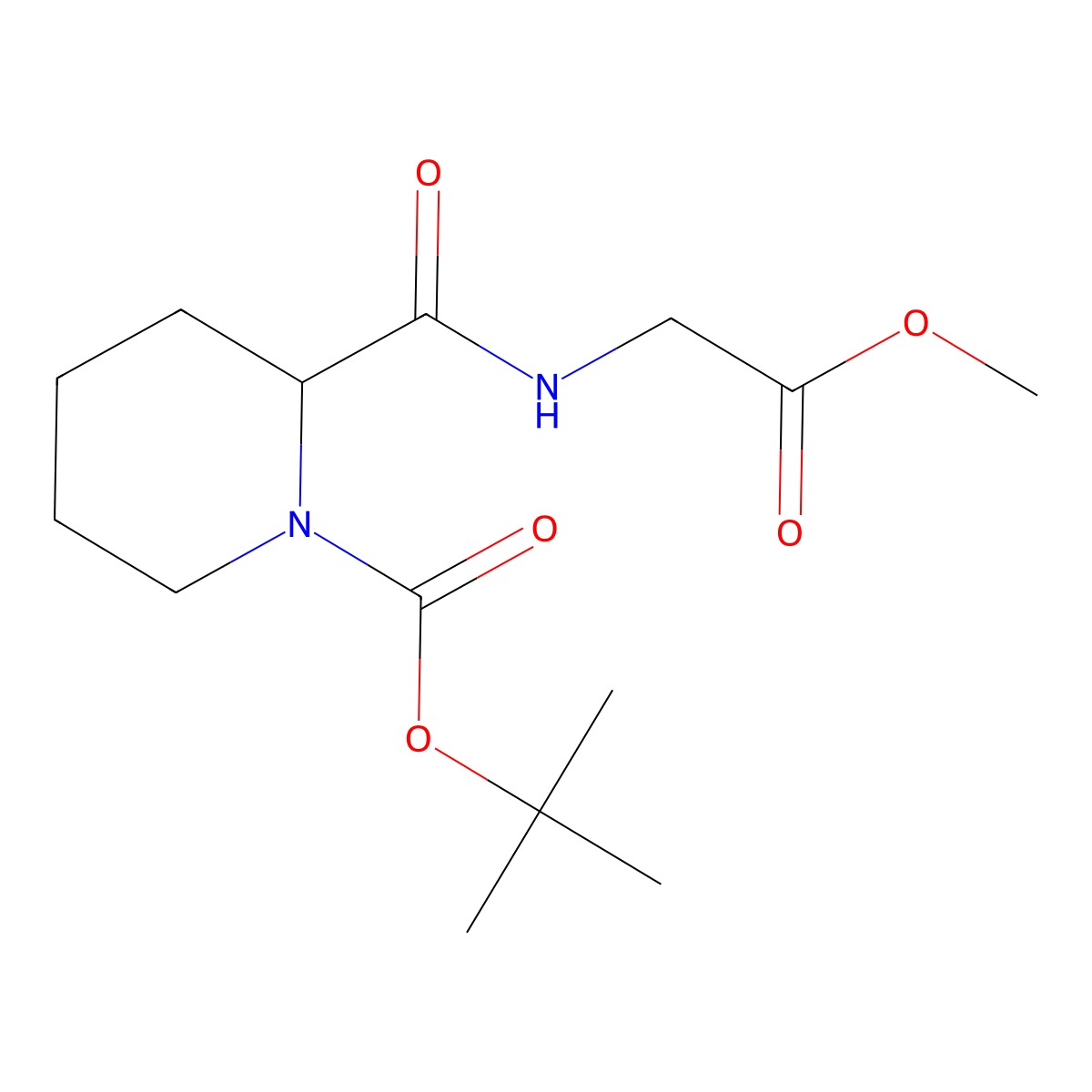 Methyl 2-(1-Boc-piperidine-2-carboxamido)acetate molecular structure, CAS 150208-64-3