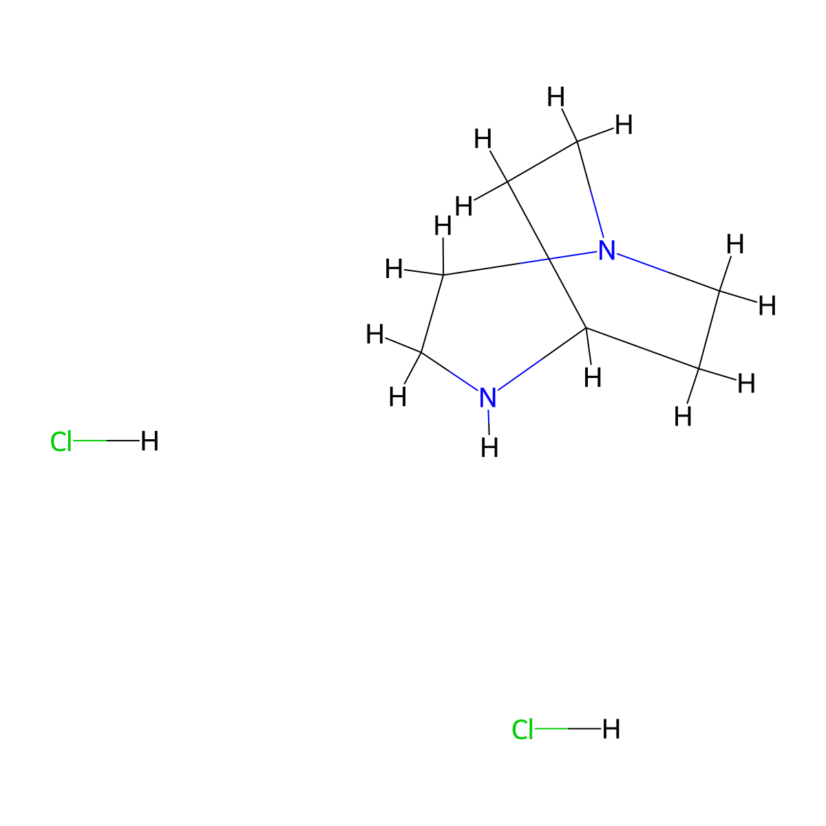 1,4-Diazabicyclo[3.2.2]nonane dihydrochloride molecular structure, CAS 150208-70-1