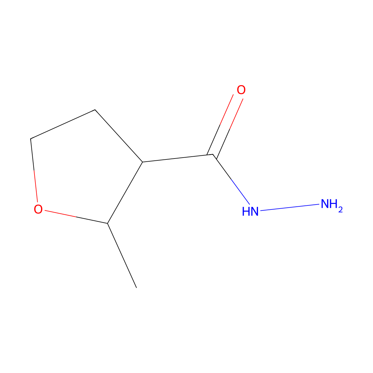 2-Methyloxolane-3-carbohydrazide molecular structure, CAS 1502082-16-7