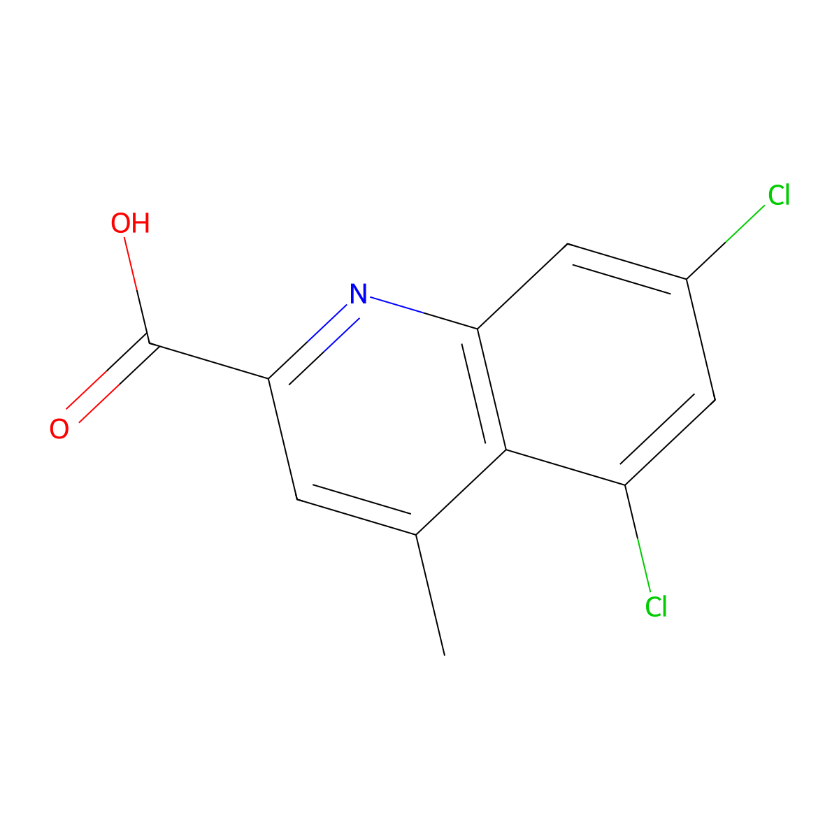 5,7-Dichloro-4-methylquinoline-2-carboxylic acid molecular structure, CAS 1502085-32-6