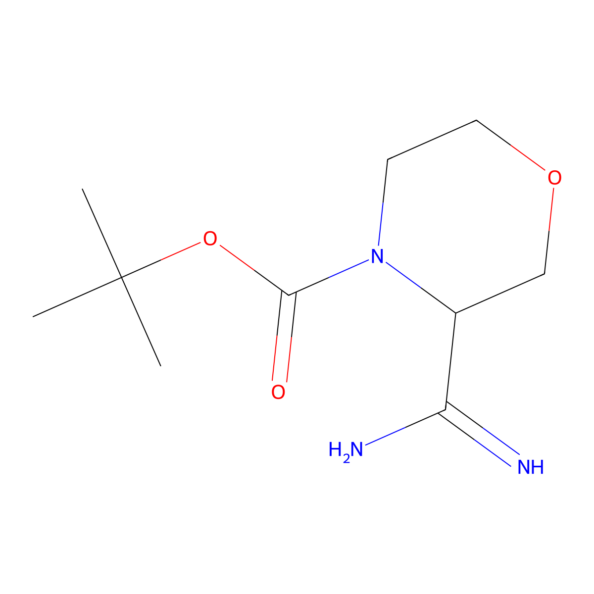 Tert-butyl 3-carbamimidoylmorpholine-4-carboxylate molecular structure, CAS 1502085-48-4