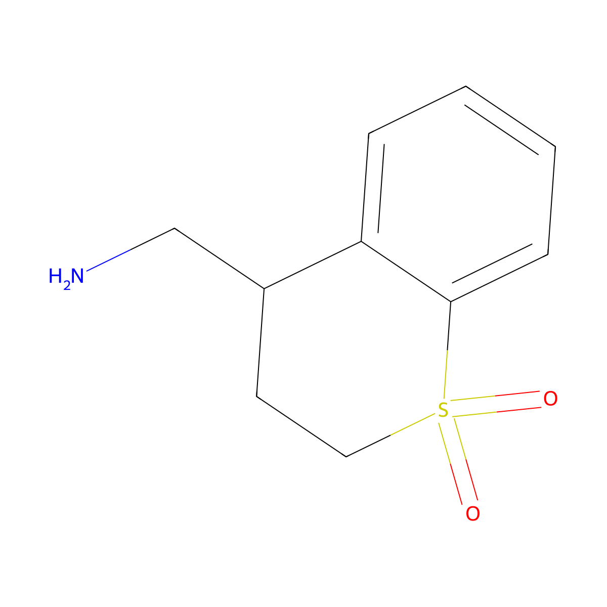4-(Aminomethyl)-3,4-dihydro-2H-1lambda6-benzothiopyran-1,1-dione molecular structure, CAS 1502087-18-4