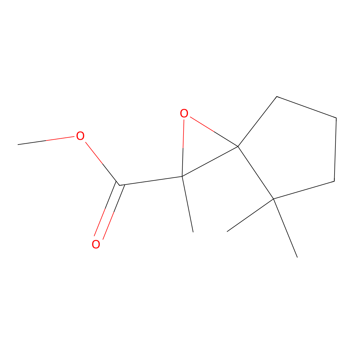 Methyl 2,4,4-trimethyl-1-oxaspiro[2.4]heptane-2-carboxylate molecular structure, CAS 1502088-23-4