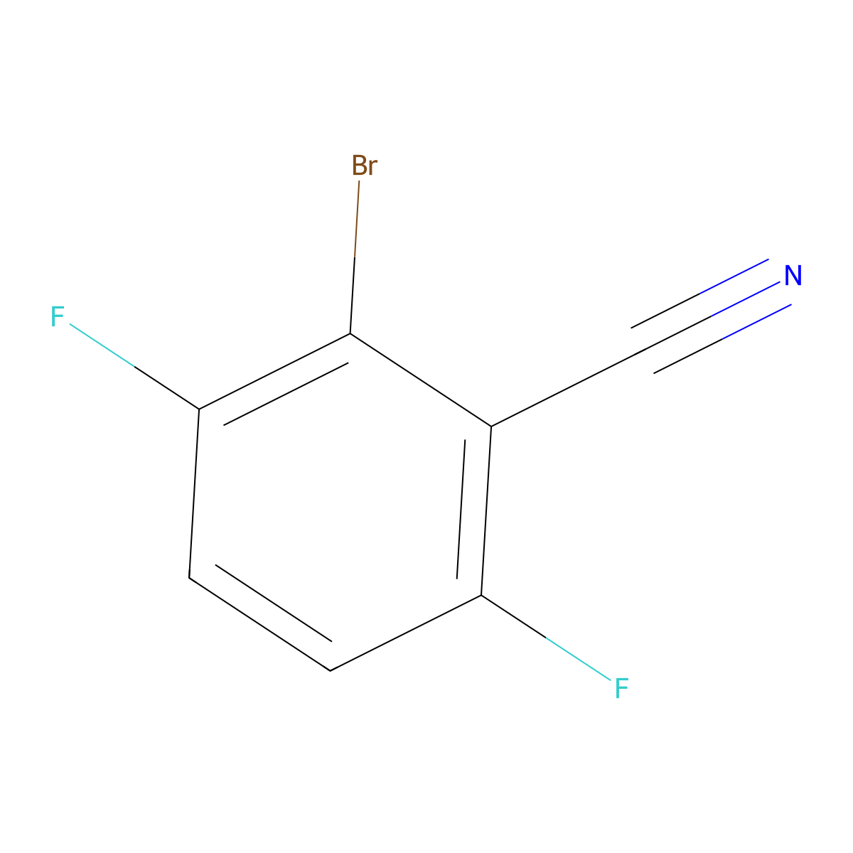 2-Bromo-3,6-difluorobenzonitrile molecular structure, CAS 1502090-29-0