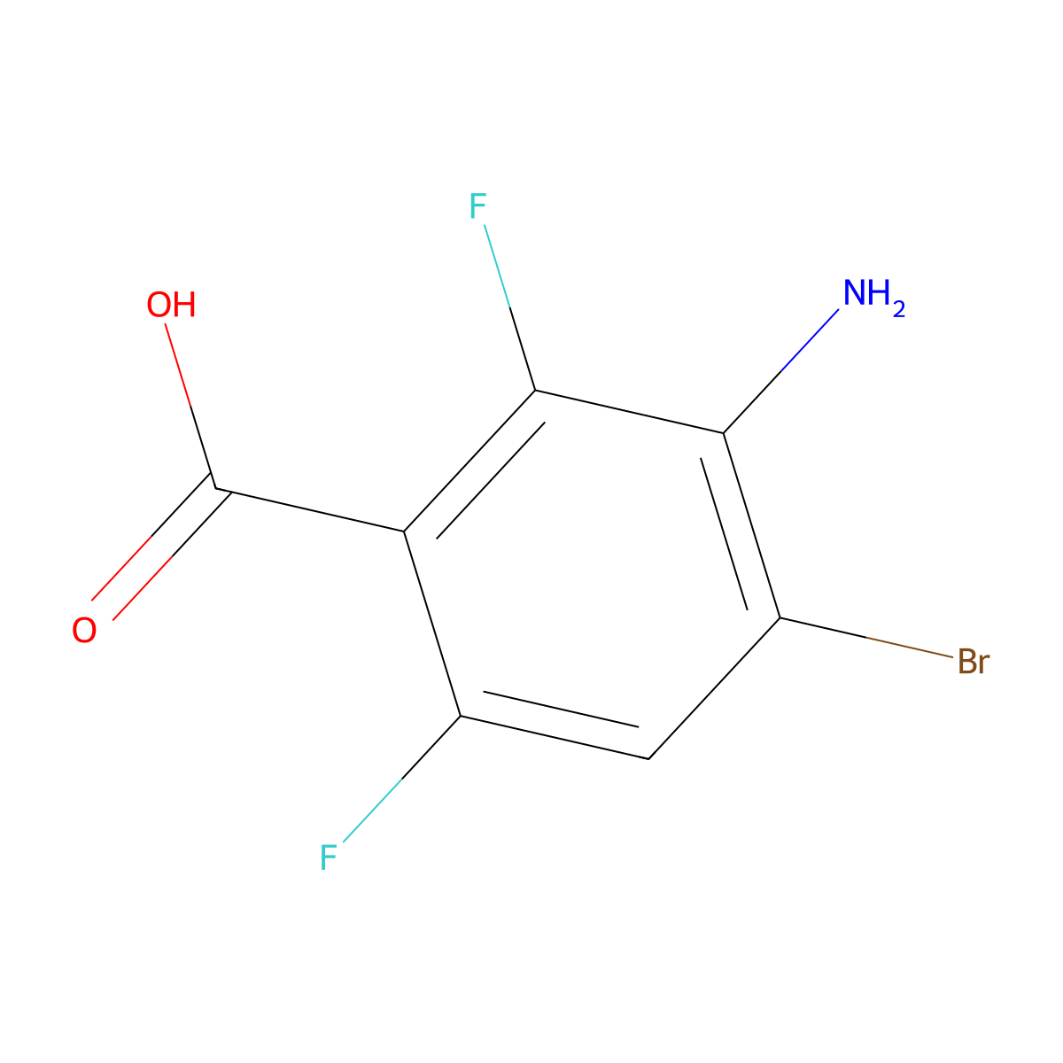 3-Amino-4-bromo-2,6-difluorobenzoic acid molecular structure, CAS 1502092-66-1