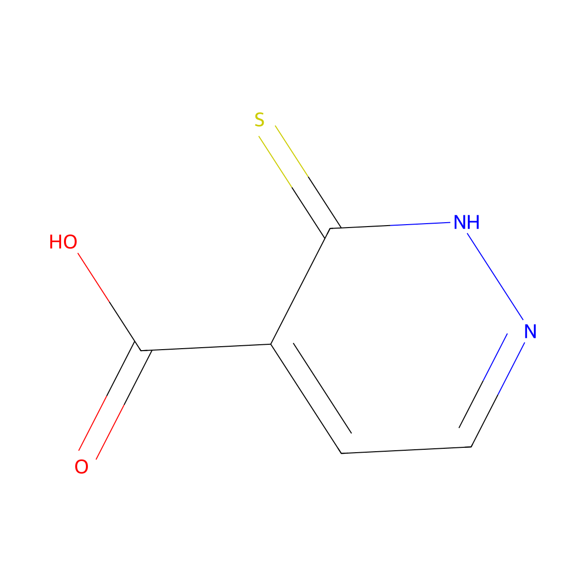 3-Sulfanylpyridazine-4-carboxylic acid molecular structure, CAS 1502098-02-3