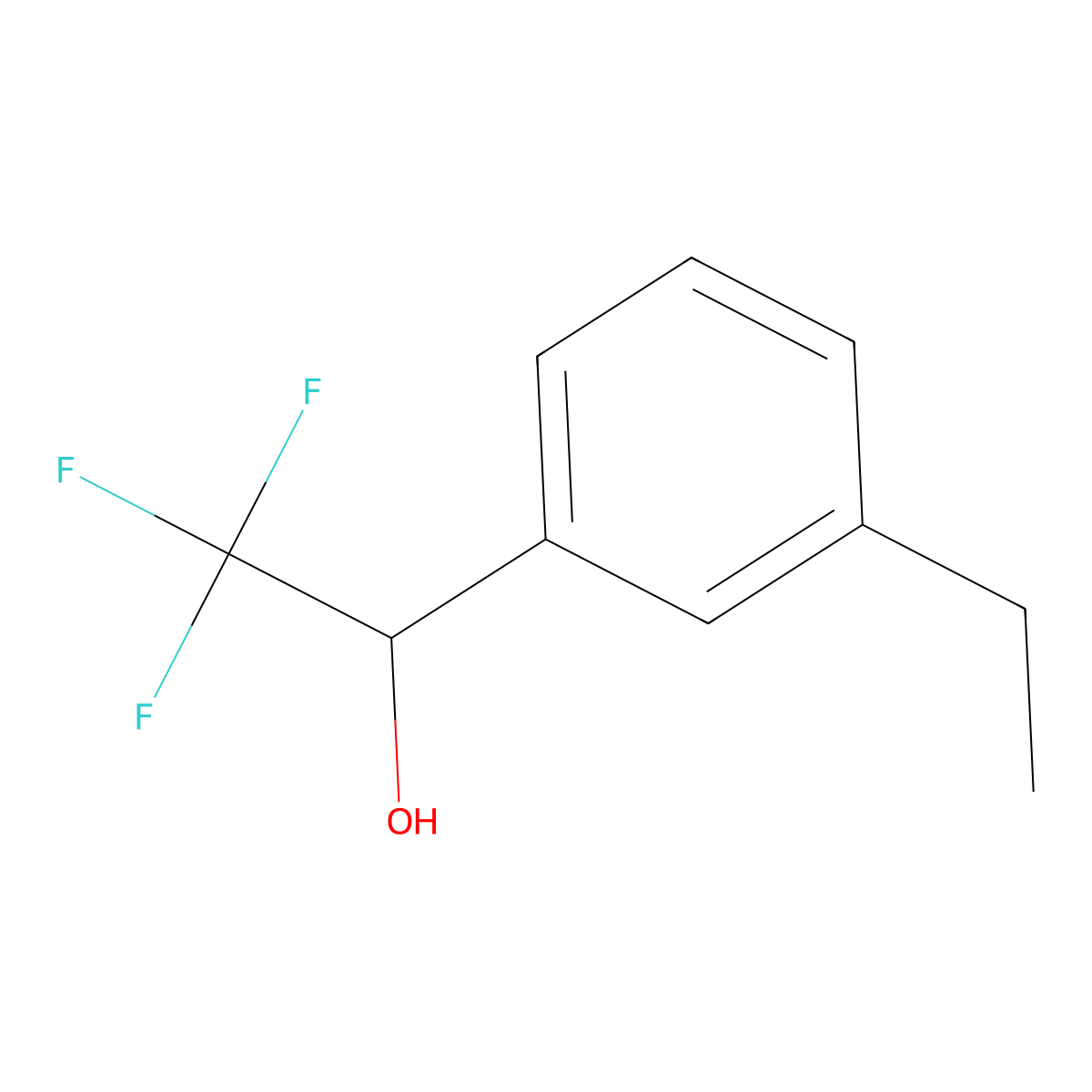 1-(3-Ethylphenyl)-2,2,2-trifluoroethan-1-ol molecular structure, CAS 1502098-12-5