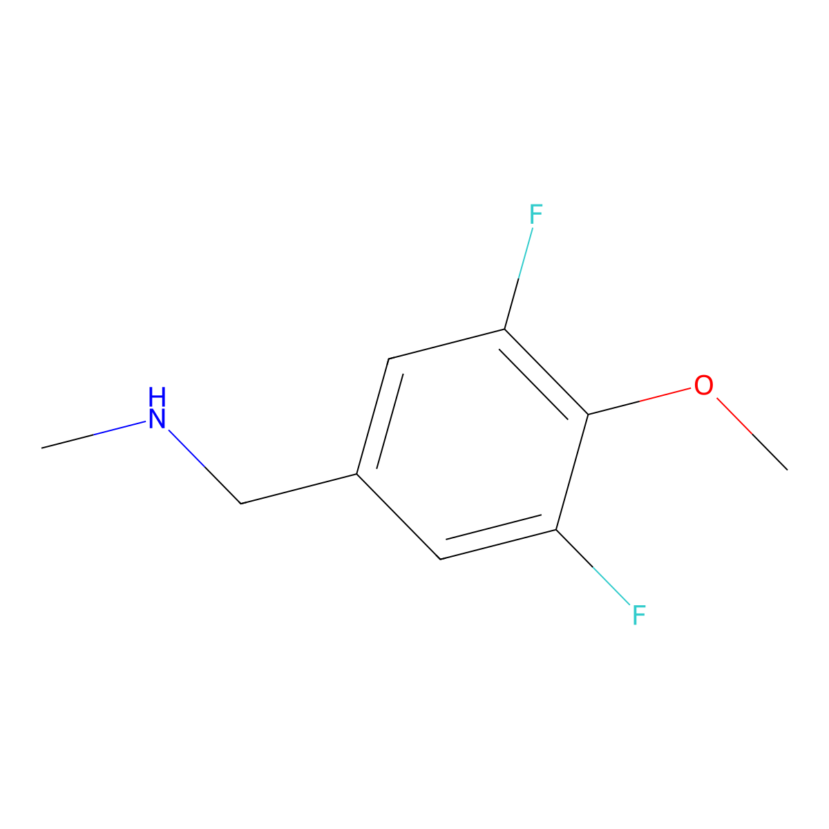 ((3,5-Difluoro-4-methoxyphenyl)methyl)(methyl)amine molecular structure, CAS 1502098-50-1
