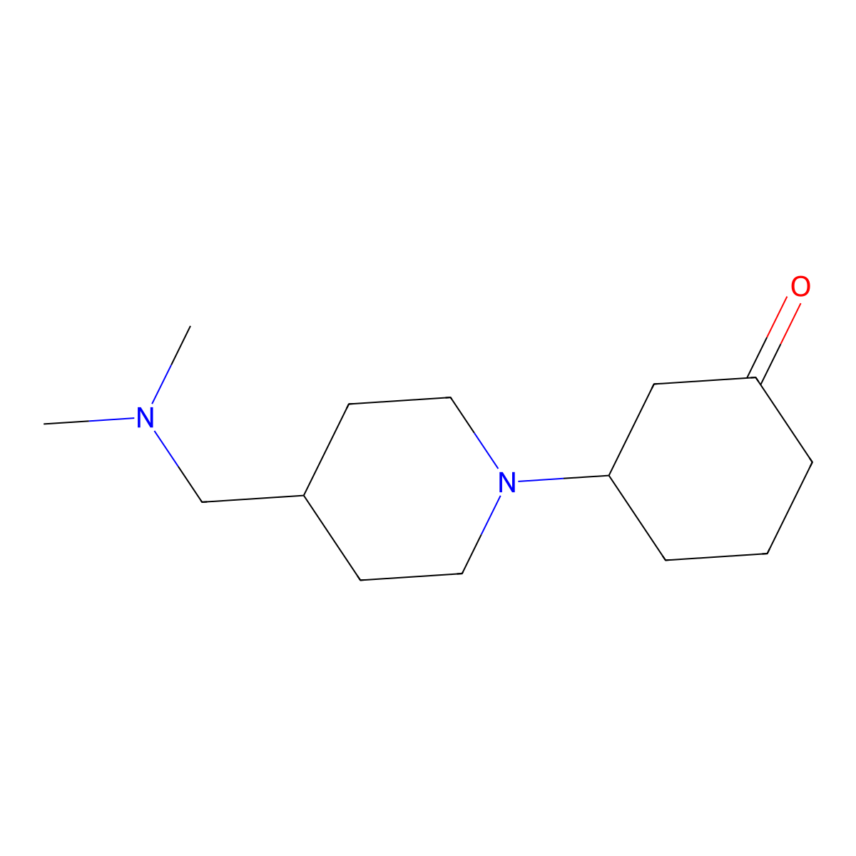 3-{4-[(Dimethylamino)methyl]piperidin-1-yl}cyclohexan-1-one molecular structure, CAS 1502101-33-8