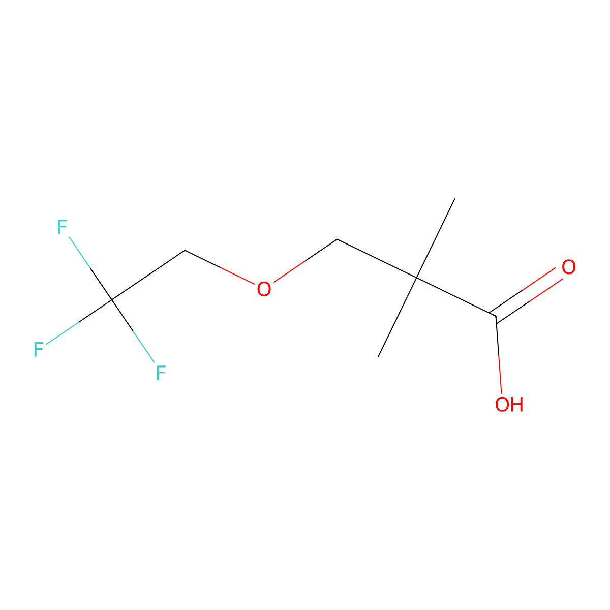 2,2-Dimethyl-3-(2,2,2-trifluoroethoxy)propanoic acid molecular structure, CAS 1502107-95-0