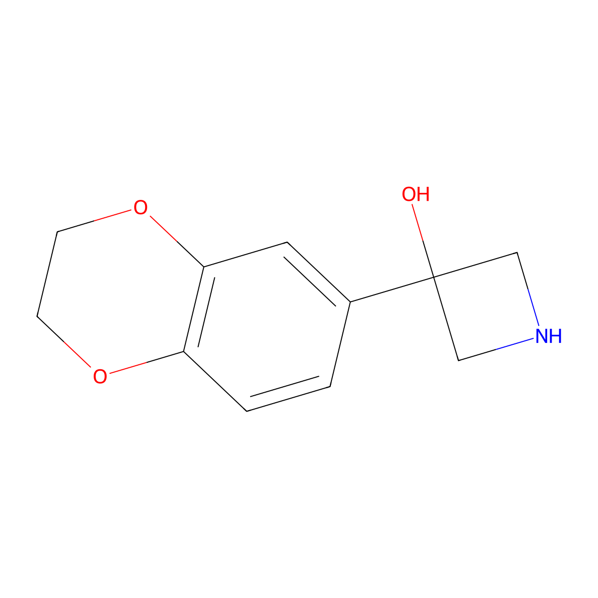 3-(2,3-Dihydro-1,4-benzodioxin-6-yl)azetidin-3-ol molecular structure, CAS 1502108-80-6
