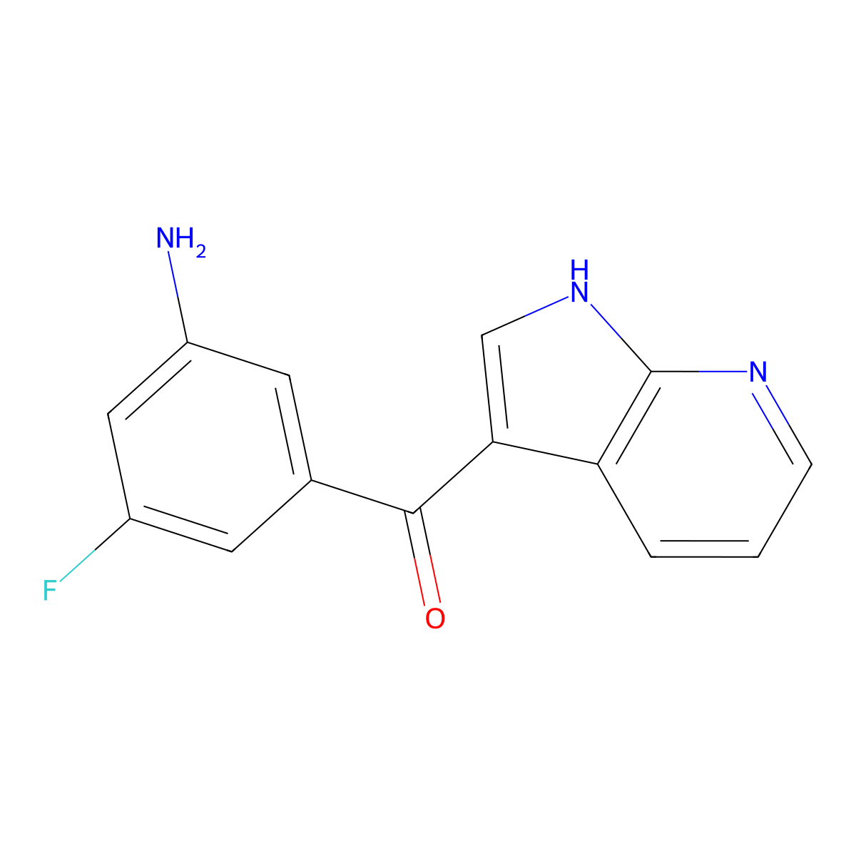 3-Fluoro-5-{1H-pyrrolo[2,3-b]pyridine-3-carbonyl}aniline molecular structure, CAS 1502110-94-2