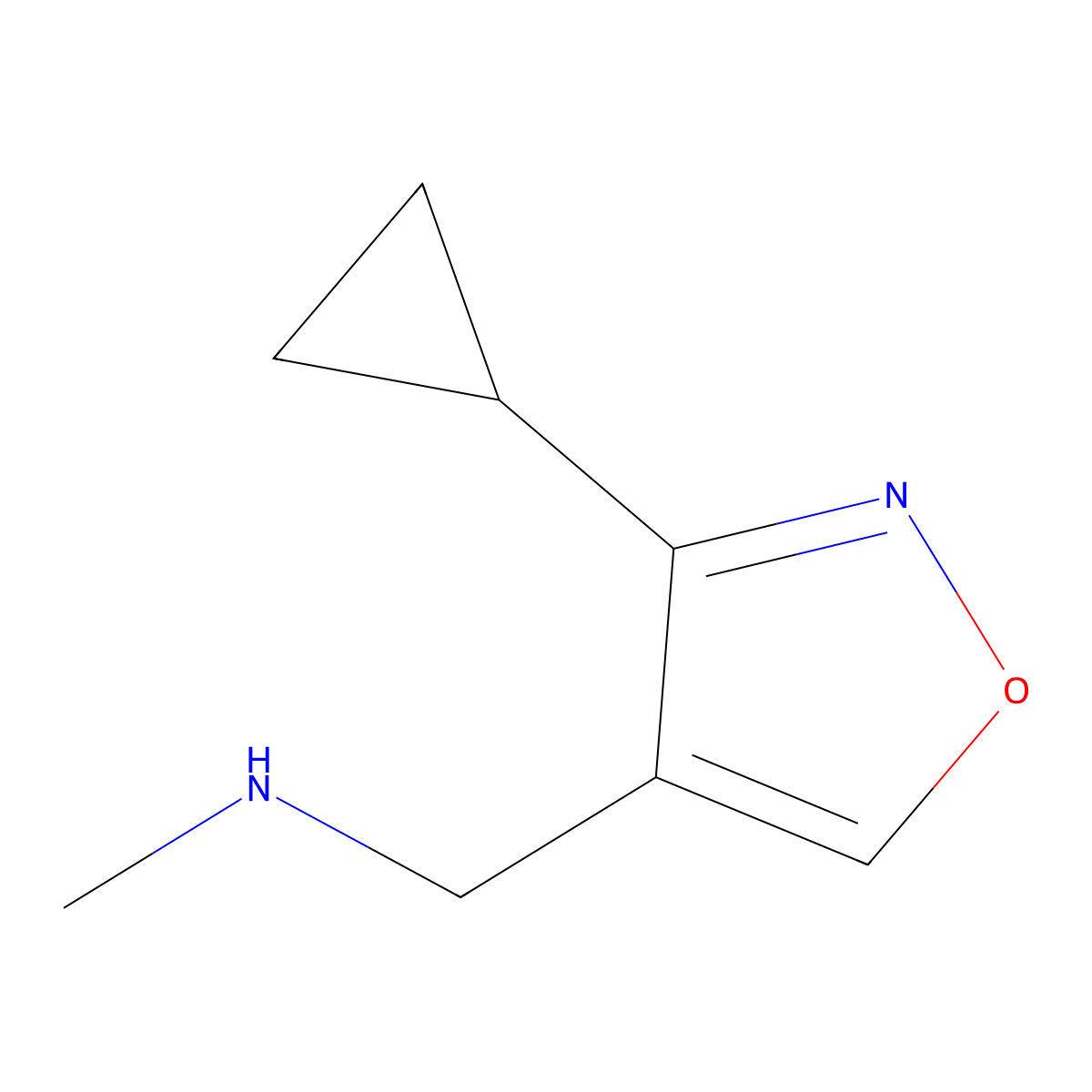 [(3-Cyclopropyl-1,2-oxazol-4-yl)methyl](methyl)amine molecular structure, CAS 1502113-54-3