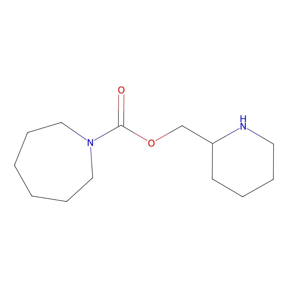 (Piperidin-2-yl)methyl azepane-1-carboxylate molecular structure, CAS 1502115-53-8