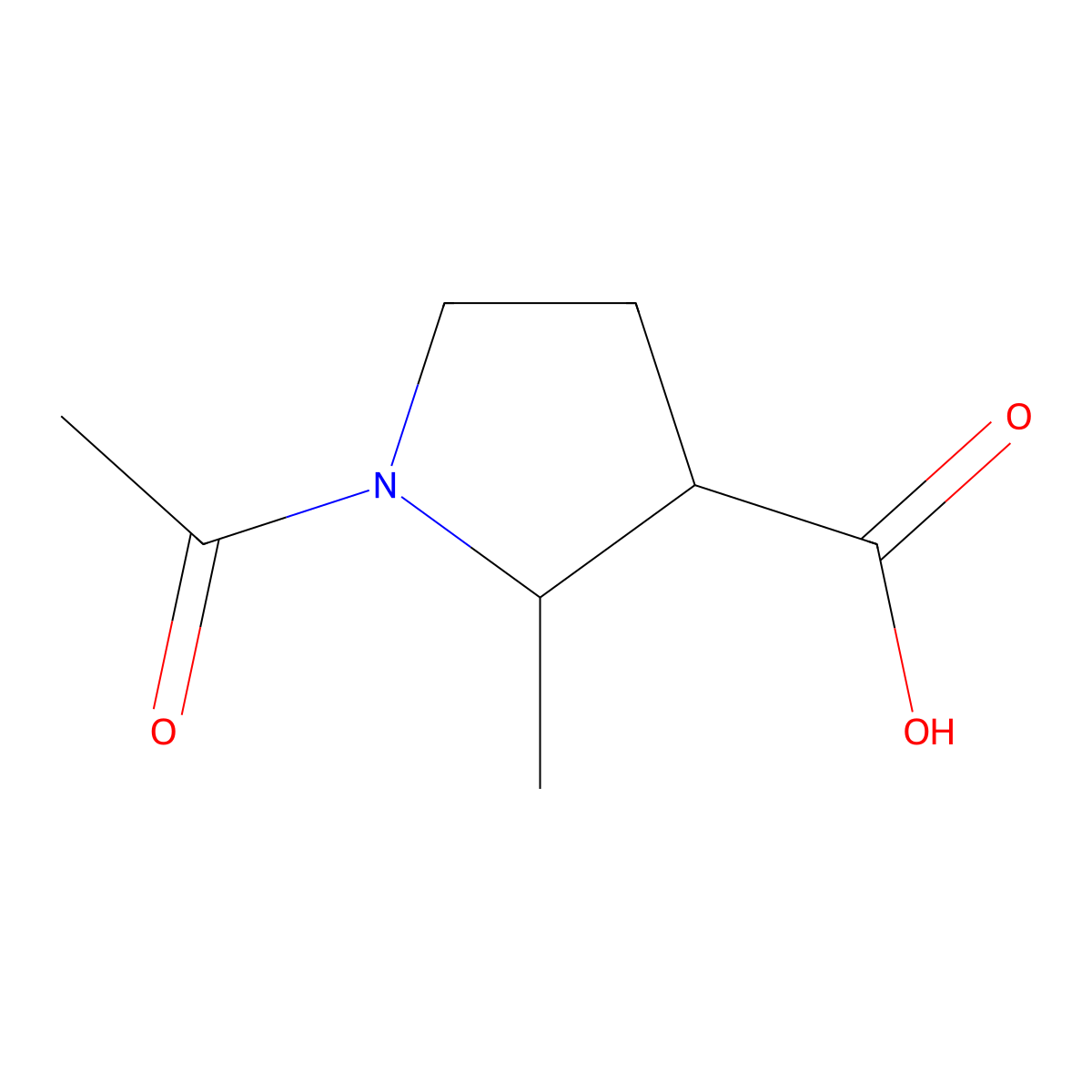 1-Acetyl-2-methylpyrrolidine-3-carboxylic acid molecular structure, CAS 1502116-80-4