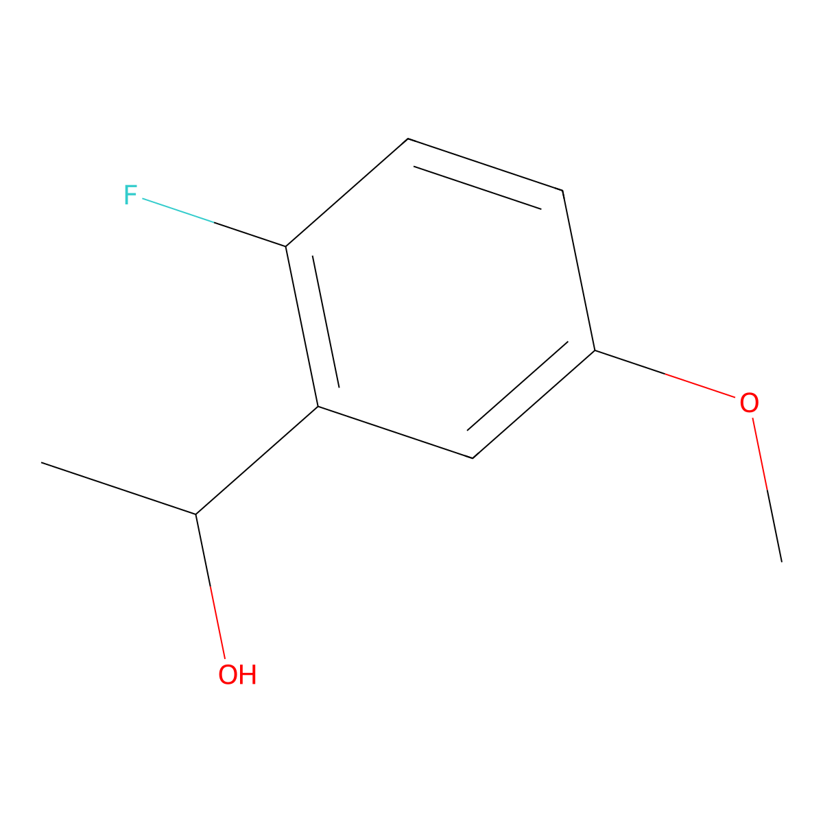 1-(2-Fluoro-5-methoxyphenyl)ethanol molecular structure, CAS 1502127-00-5
