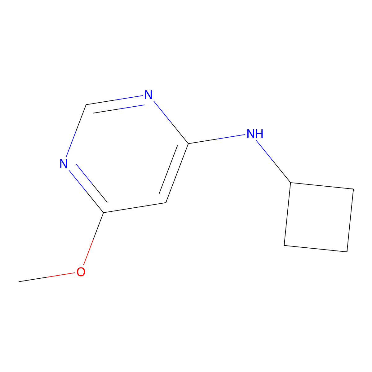 N-cyclobutyl-6-methoxypyrimidin-4-amine molecular structure, CAS 1502134-46-4