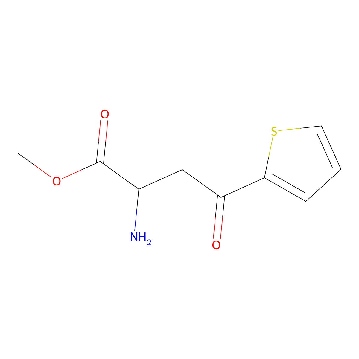 Methyl 2-amino-4-oxo-4-(thiophen-2-yl)butanoate molecular structure, CAS 1502145-49-4