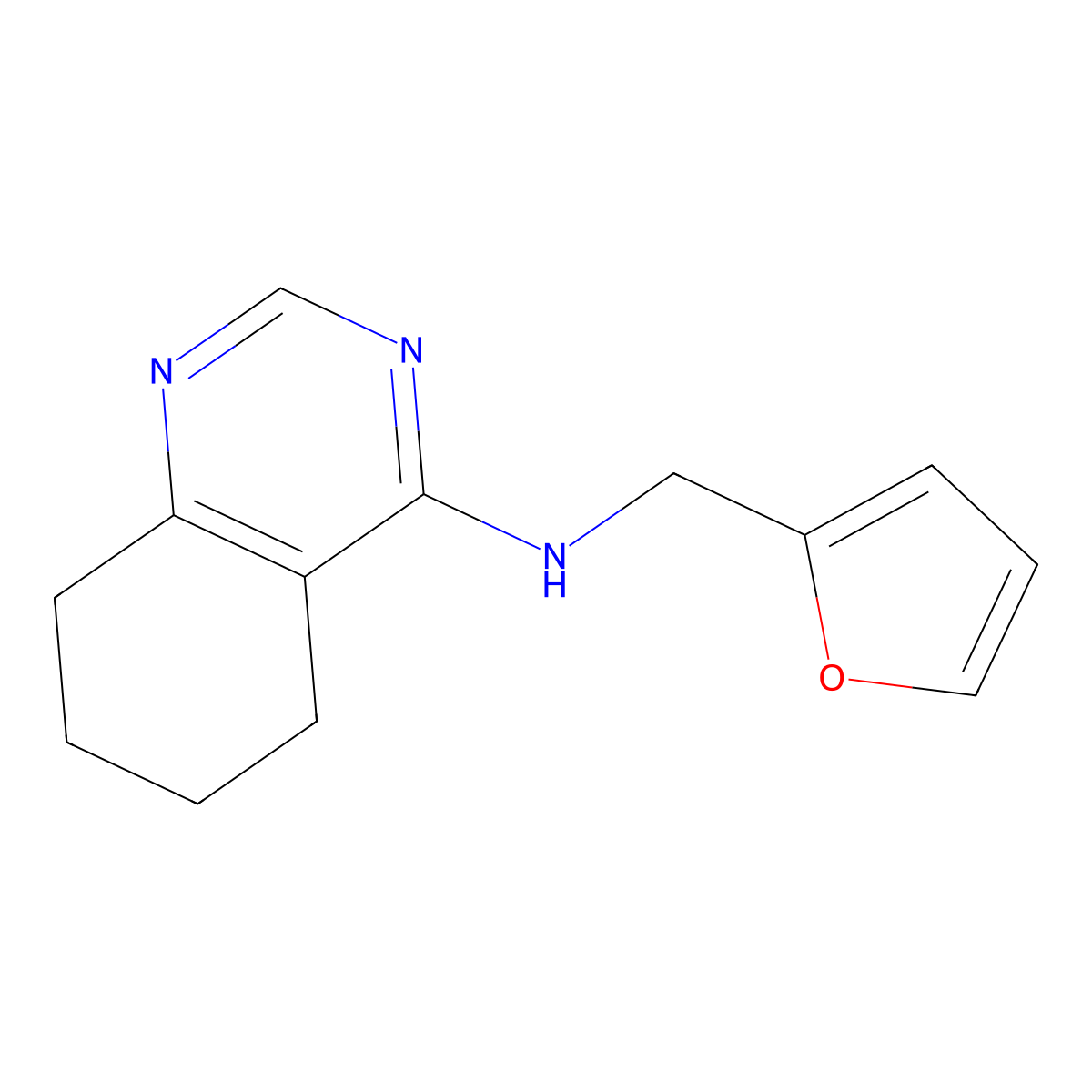 N-(furan-2-ylmethyl)-5,6,7,8-tetrahydroquinazolin-4-amine molecular structure, CAS 1502161-33-2