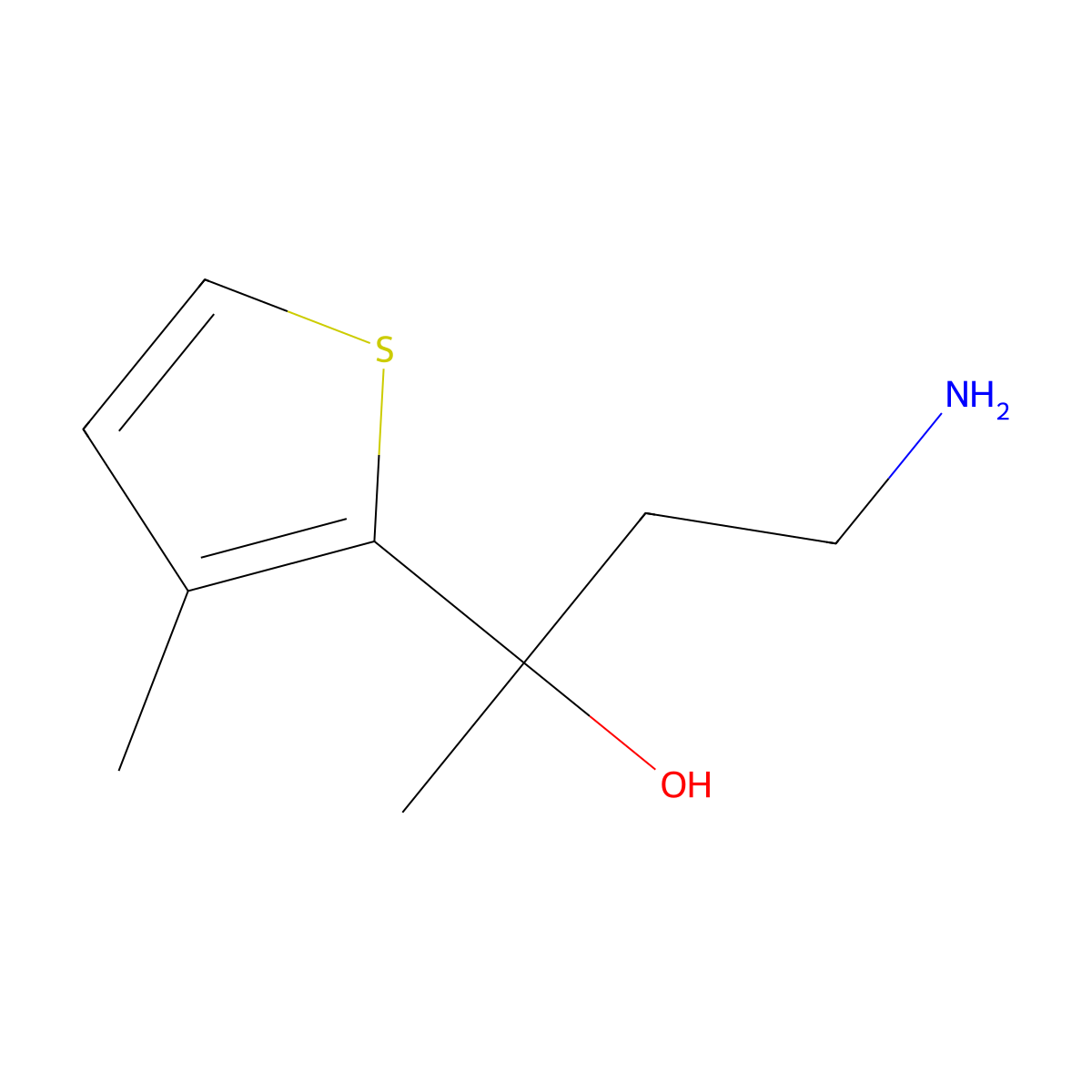 4-Amino-2-(3-methylthiophen-2-yl)butan-2-ol molecular structure, CAS 1502164-95-5