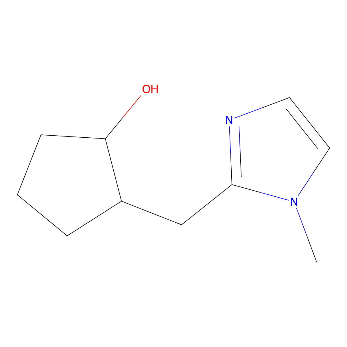 2-((1-Methyl-1h-imidazol-2-yl)methyl)cyclopentan-1-ol molecular structure, CAS 1502180-75-7