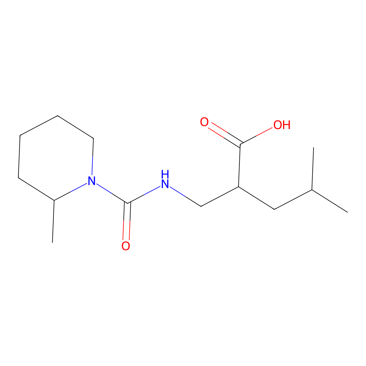 4-Methyl-2-{[(2-methylpiperidine-1-carbonyl)amino]methyl}pentanoic acid molecular structure, CAS 1502185-72-9