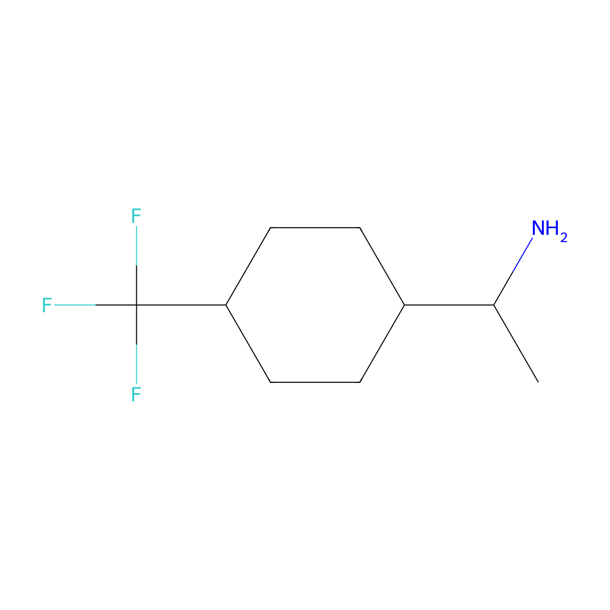 1-[4-(Trifluoromethyl)cyclohexyl]ethan-1-amine molecular structure, CAS 1502186-86-8