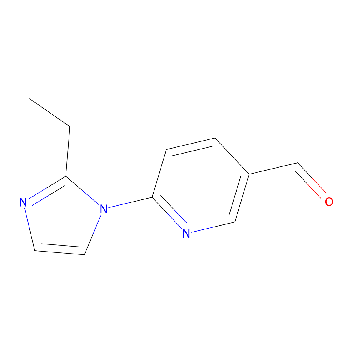 6-(2-Ethyl-1H-imidazol-1-YL)pyridine-3-carbaldehyde molecular structure, CAS 1502189-78-7
