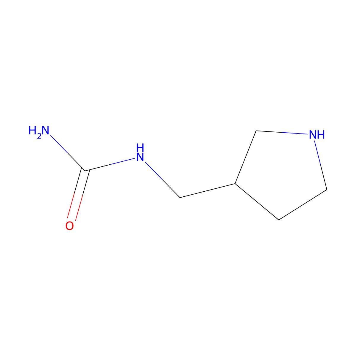 ((Pyrrolidin-3-yl)methyl)urea molecular structure, CAS 1502197-40-1