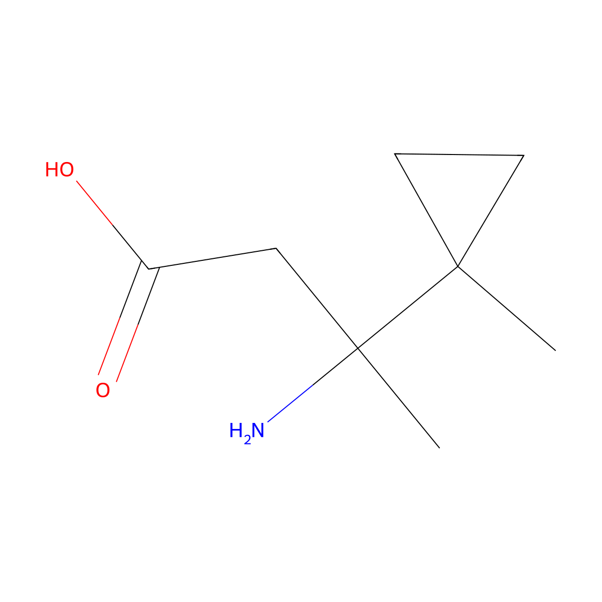 3-Amino-3-(1-methylcyclopropyl)butanoic acid molecular structure, CAS 1502211-86-0