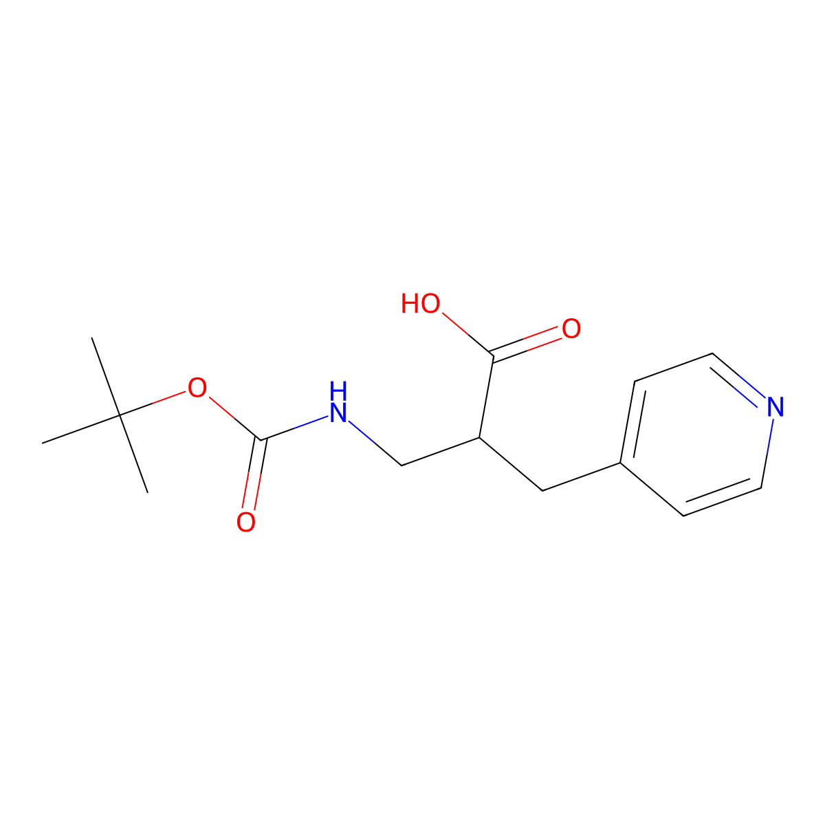 3-{[(Tert-butoxy)carbonyl]amino}-2-[(pyridin-4-yl)methyl]propanoic acid molecular structure, CAS 1502212-82-9
