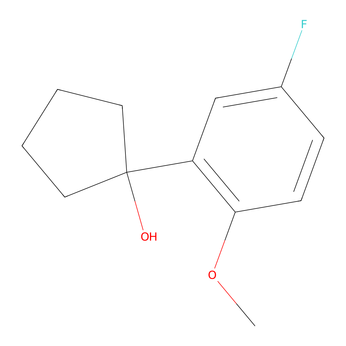 1-(5-Fluoro-2-methoxyphenyl)cyclopentanol molecular structure, CAS 1502214-33-6