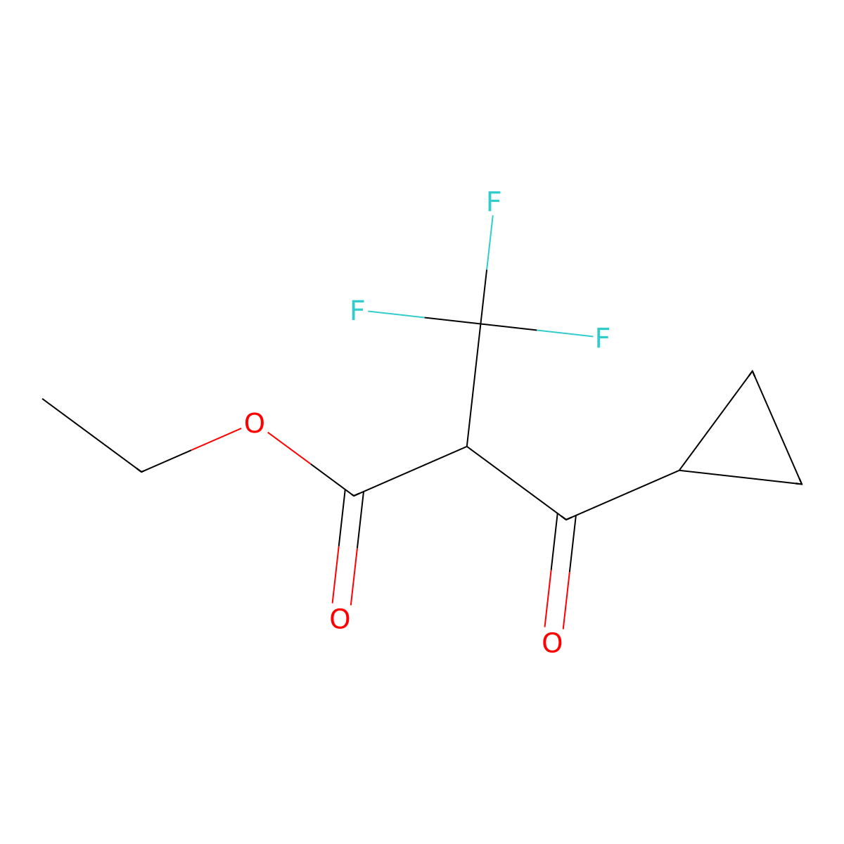Ethyl 3-cyclopropyl-3-oxo-2-(trifluoromethyl)propanoate molecular structure, CAS 1502216-04-7
