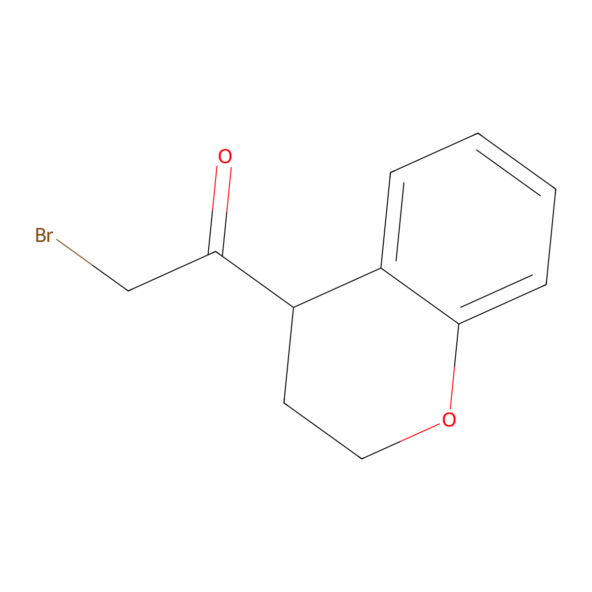 2-bromo-1-(3,4-dihydro-2H-1-benzopyran-4-yl)ethan-1-one molecular structure, CAS 1502219-54-6