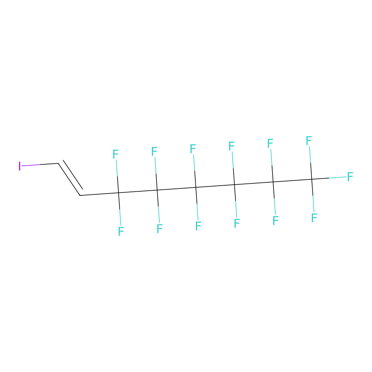 1H,2H-Perfluoro-1-iodooct-1-ene molecular structure, CAS 150223-14-6