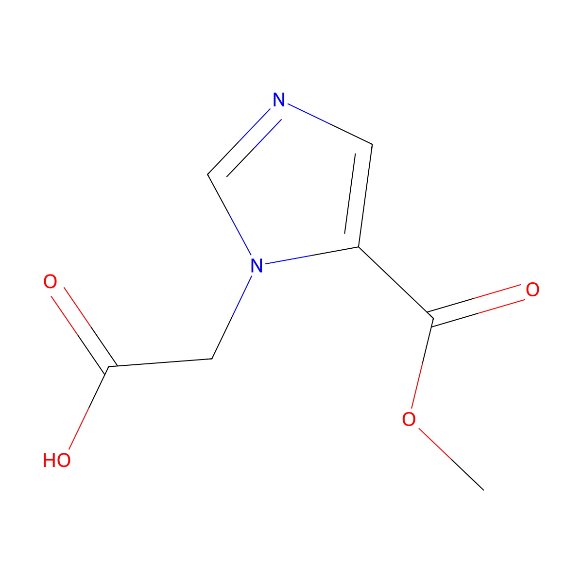 2-[5-(methoxycarbonyl)-1H-imidazol-1-yl]acetic acid molecular structure, CAS 1502234-51-6