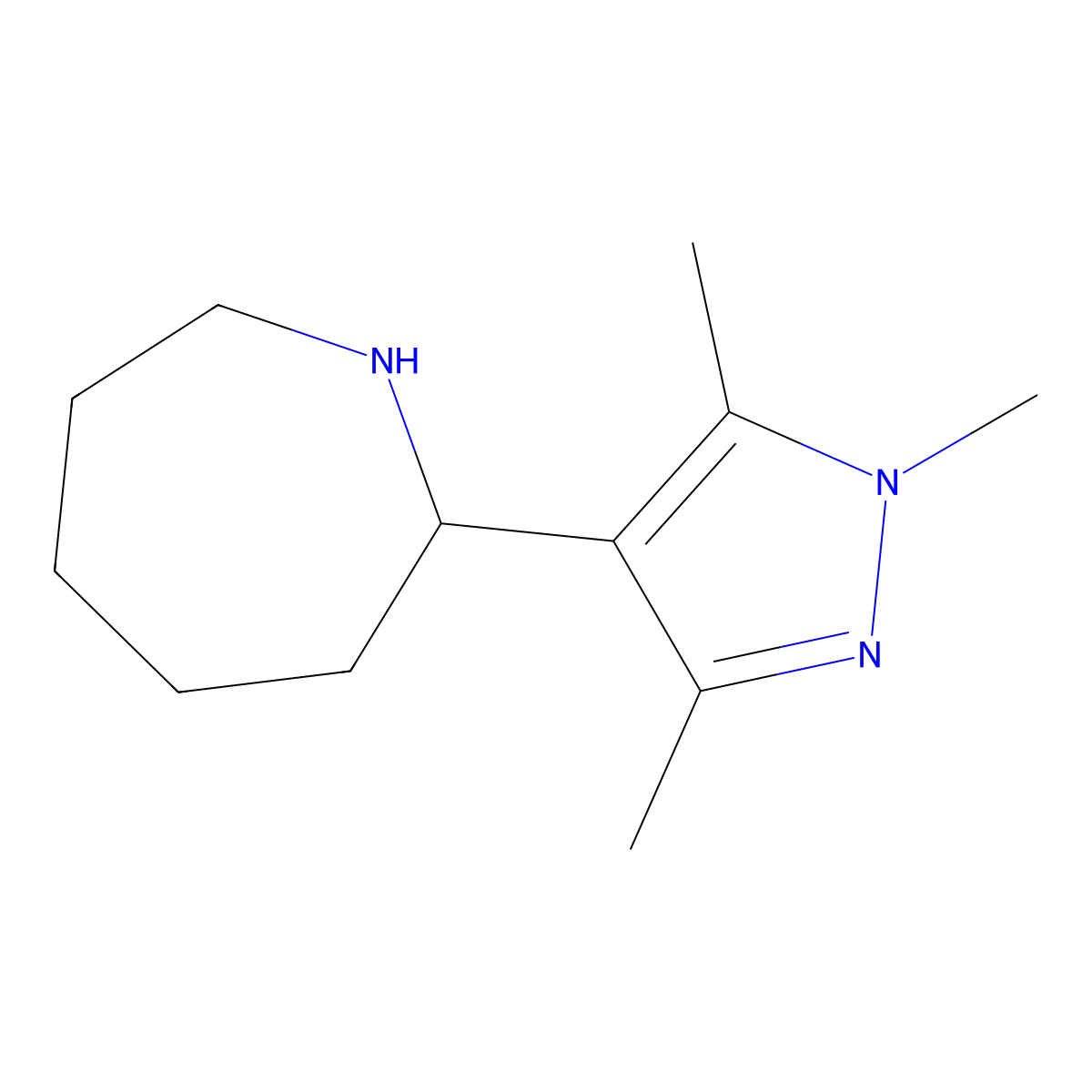 2-(1,3,5-Trimethyl-1H-pyrazol-4-yl)azepane molecular structure, CAS 1502237-36-6